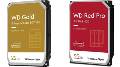 WD oficiálně začal dodávat 22TB pevné disky Red Pro, Purple Pro a Gold