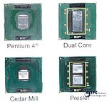 Fotografie dual-core procesorů Intelu