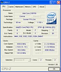 Screenshot CPU-Z - maximální přetaktování Core 2 Duo E6700 při napětí 1.3500 V
